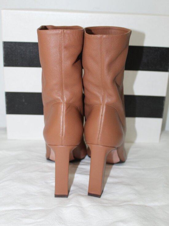 Aquazzura Manzoni napa leather boots - Brown - Women|MNZMIDB1 NWB AQUAZZURA Manzoni Brown Leather Heeled Booties Boots Mid Calf 39.5